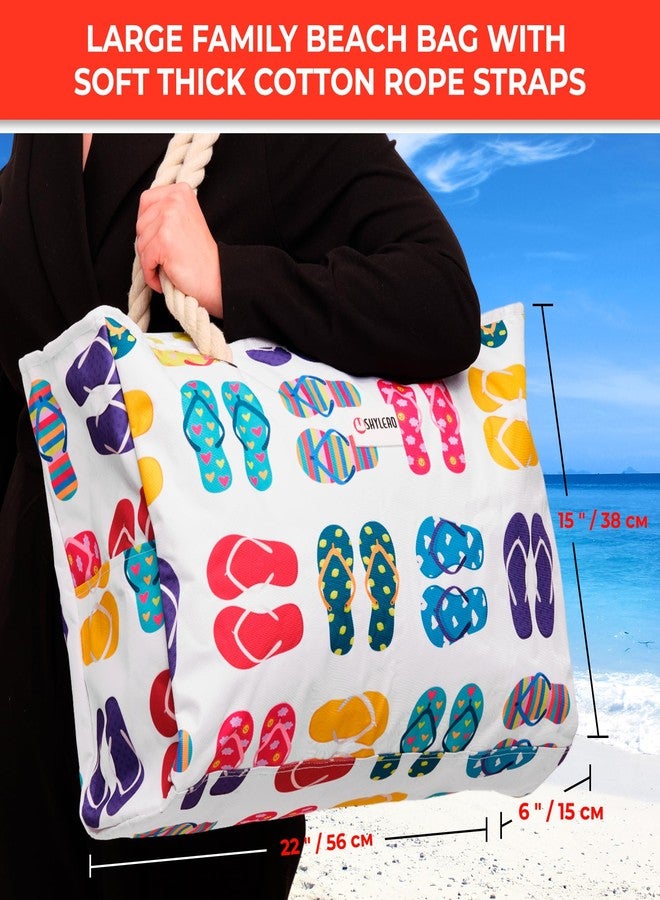 SHYLERO Beach Bag and Pool Bag. Has Airtight Pouch, Key Holder. Beach Tote is Zippered, Waterproof (IP64) - L22xH15xW6 - Image 2